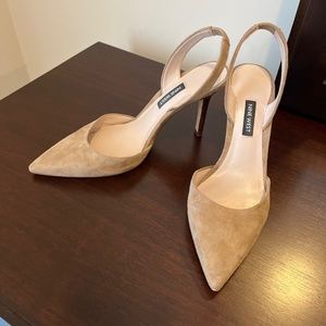 Nine Weat suede sling back pumps